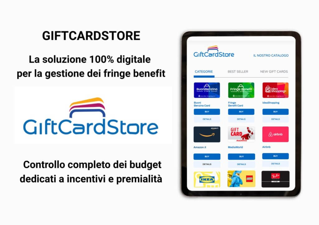 Il buono digitale multibrand per la tua azienda GiftCardStore azienda fringe benefit welfare